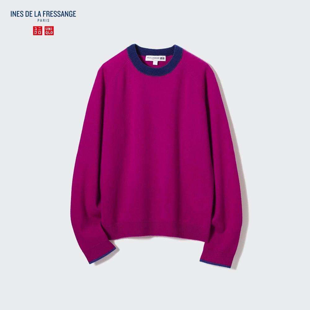 

UNIQLO JAPAN Кашемировый свитер с круглым вырезом и длинными рукавами