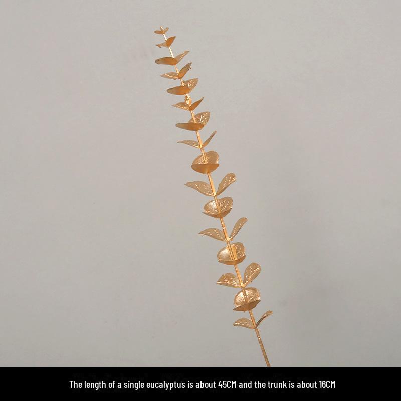 

Золотой эвкалипт искусственные новогодние цветы и листья ведро для украшения дома