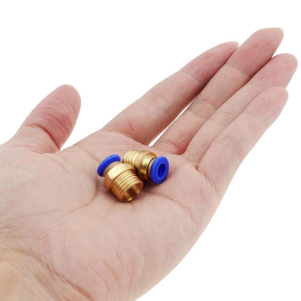 PC6-02 Brass Pneumatic Push To Quick Connect Fitting For 6 Mm OD PE / PA / PU Tube with BSPT 1/4 Inch Male Thread, Straight Push In Connect Fitting