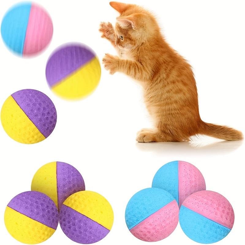 10 Stück Katzen-Schaumstoffball-Spielzeug, Interaktive Jagd-Schwammbälle für Haustiere, Weich, Hüpfend, Leise, Langlebig, Bissfest, Gummibälle