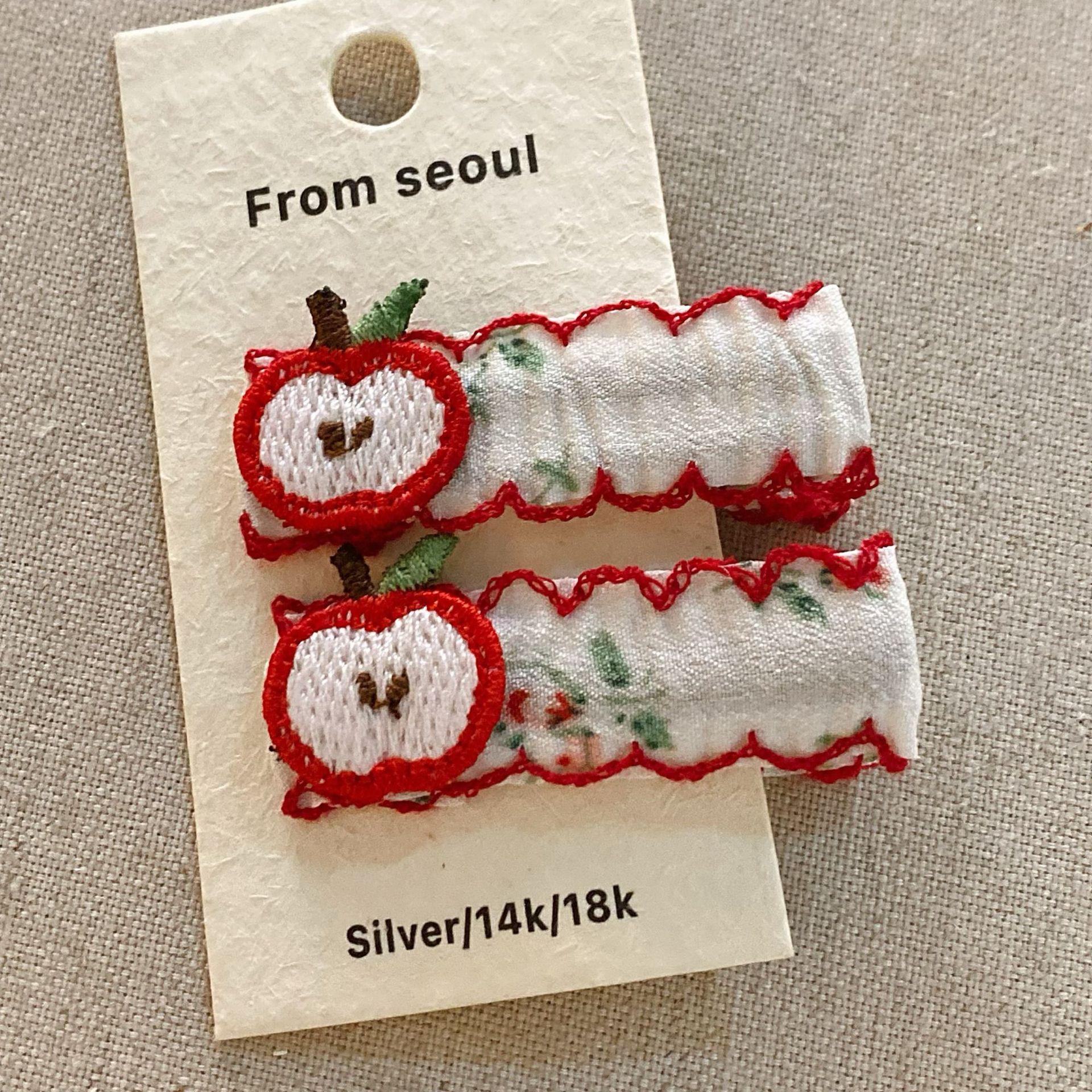 

New Rabbit Cherry Plaid Hairpin Sweet Cute Children s Bangs Clip Headwear Girls Kids Women Hair Accessories