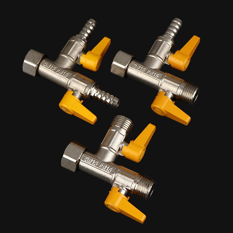 3 Way Diverter Valve Switch Brass Water Diverter Shower Head Shut-Off Valve Valve Hose Connector Water Hose Adapter
