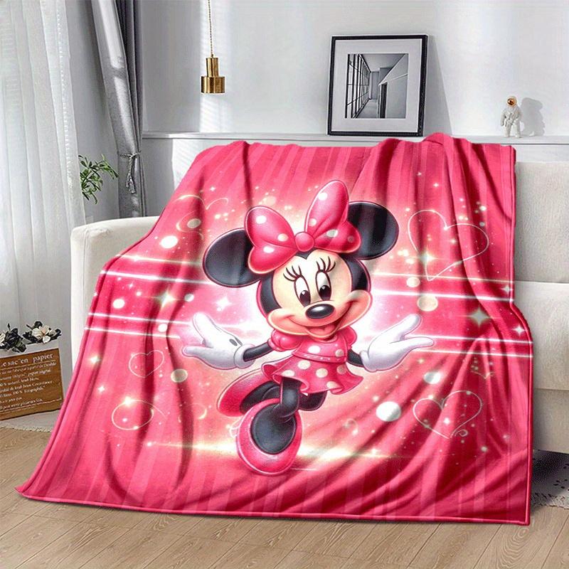 1pc Minnie Printing Blanket - Soft, All-Season Throw for Office Blanket, Car, Travel