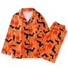 2025 Women's Long-Sleeve Pajama Set: Halloween Lapel Homewear for Spring & Autumn