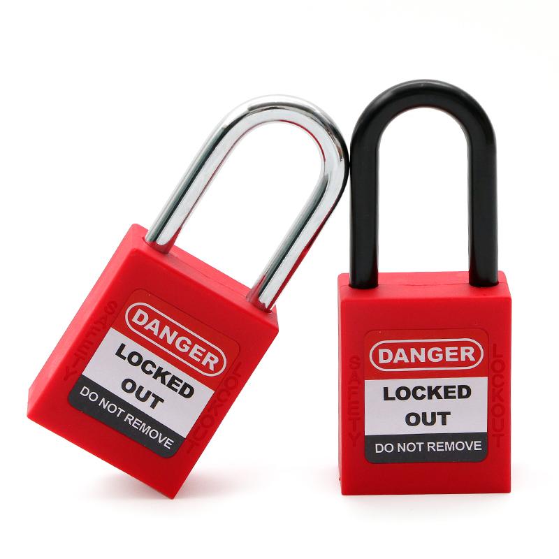 High Quality Steel Shackle Lockey Nylon Lock Body Safety Padlock With Master Key (Black,Safety Padlock&P38S) чёрный
