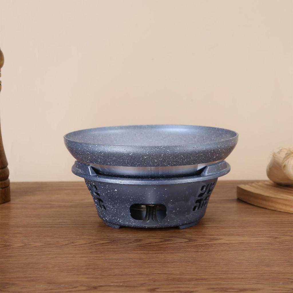 Pentola calda portatile antiaderente con bruciatore ad alcol, 2 in 1 cuocitore per pentola secca per cucina asiatica autentica, per uso domestico o ristorante