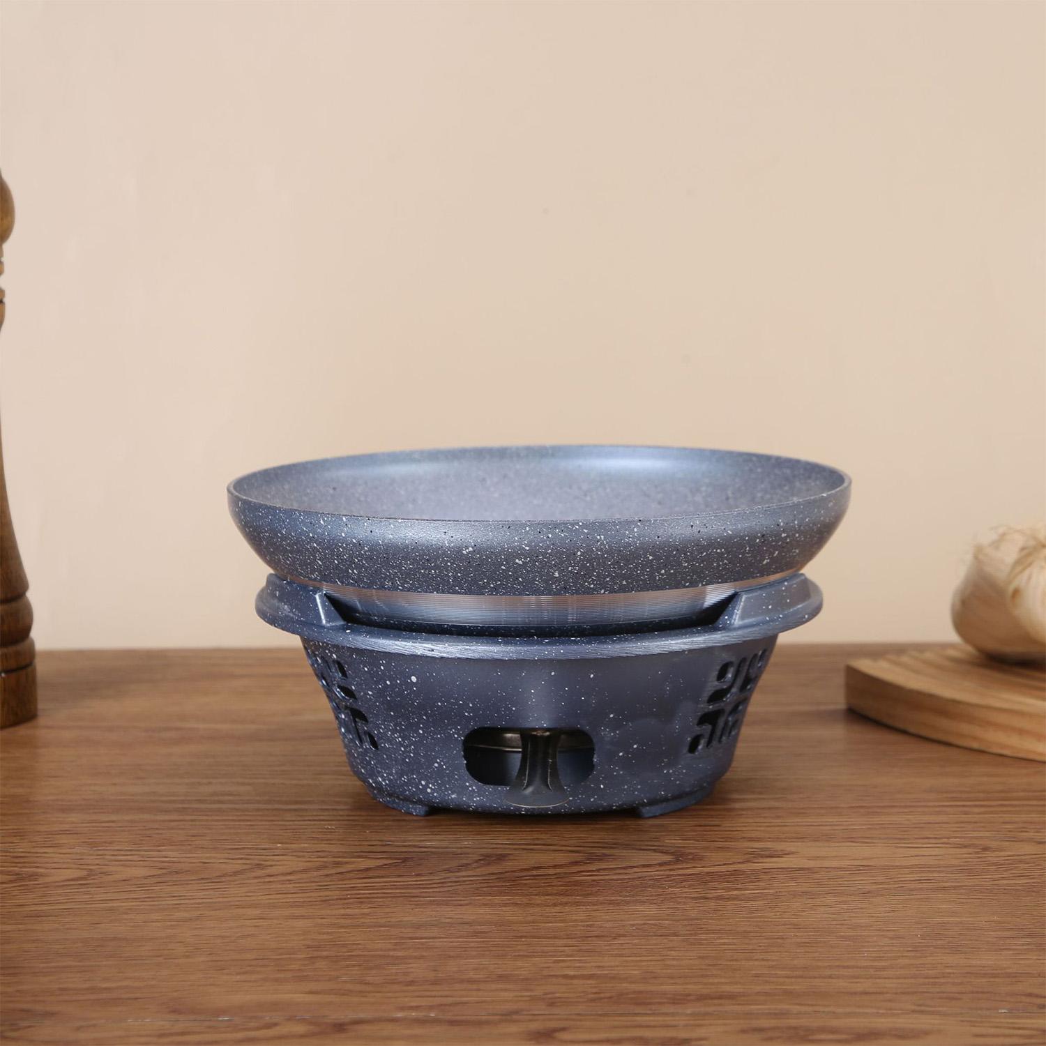 

Портативный антипригарный хот-пот со спиртовой горелкой, 2-в-1, сухой котелок для приготовления аутентичной азиатской кухни, для домашнего или ресторанного использования S синий