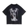 Upadły Anioł Wąż Miecz Gotycki Metalowy Koszulka Graficzna Bawełniana Męska Damska T-shirt Letnia Streetwear