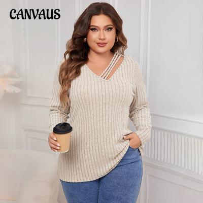 Women's V-neck Sweater Fall and Winter Plus Size Loose Outside Sweater
