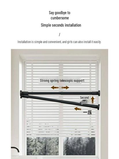 Heavy-Duty Telescopic Rod: No-Drill Curtain & Drying Solution for Bathroom, Bedroom, Doorway, Balcony