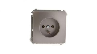 Simon Basic Single Socket Z/U 16A Ip20 Stainless Steel Bmgz1.01/21