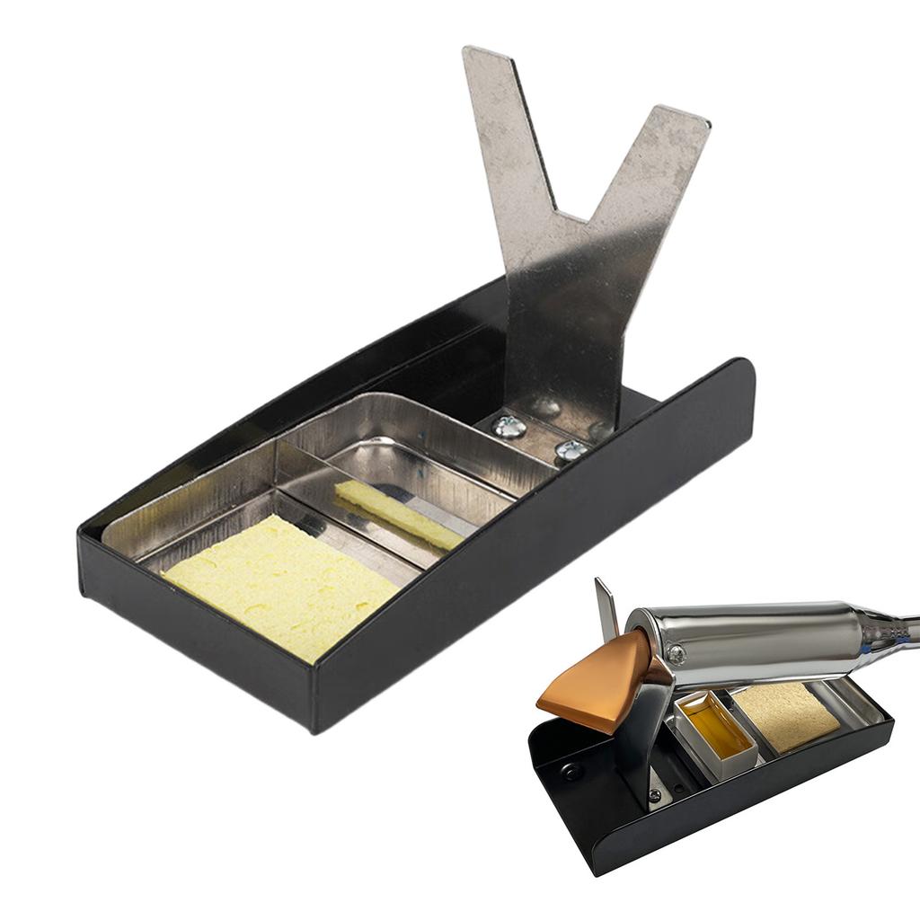 Compact Soldering Iron Stand With Sponge Tray Stable Workspaces Organizer For Electronics Repair Maintenance