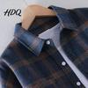 Casual Shirt Men Plaid Print Jacket Long Sleeve Button Down Autumn Outerwear Coat Lapel for Commuting Layering Outfits Breathable Tops