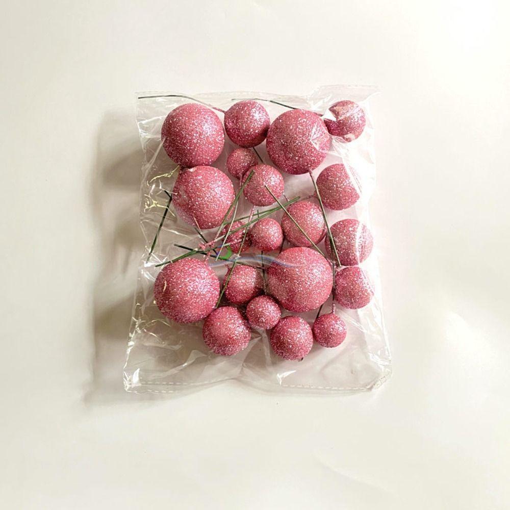 20PCS 2cm-4cm Spheres Cake Topper Mixed Glitter Balls Set Celebrate Artificial Balls  Party