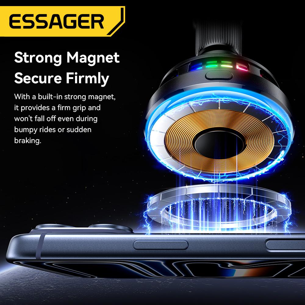 Essager QI2.2 25W Magnetic Car Phone Holder Wireless Charger Stand For iPhone 17 16 15 Pro Max Charging for Magsafe Car Charger