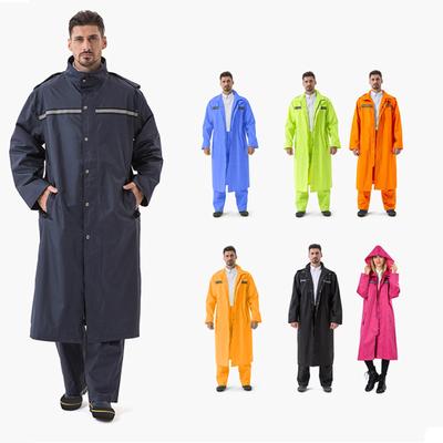 Custom Reflective Text Long One-piece Raincoat
