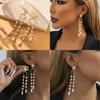 And Simple Elegant Asymmetric Faux Pearl Tassel Earrings For Women
