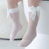 1-8years Kids Girls Knee-High Fishnet Socks Hollowed Bowknot Elastic Summer Lightweight Socks For Infant Girls