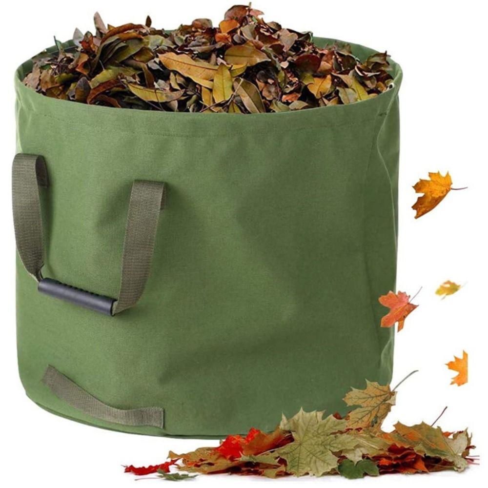 Reinforced Garden Leaf Compost Bag Flatable Foldable Garden Leaf Storage Bag Waterproof Heavy-duty Waterproof Canvas Storage Bag
