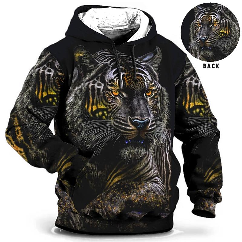 Animal Hoodie For Men Tiger Print High-Quality Men's Pullover Autumn Fashion Top Street Hoodie Designer Long Sleeved Sportswear