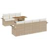 Garden Sofa Set with Storage 8 Pcs Beige Poly Rattan