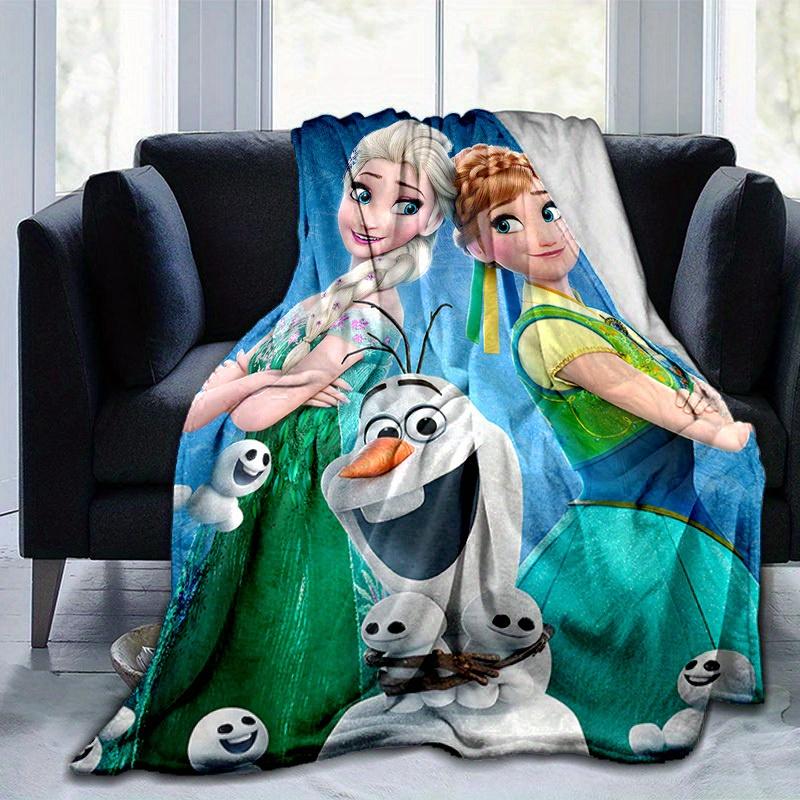 1pc. Elsa & Anna Frozen Fever Snowflakes Blanket, Home Office Outdoor Gift for Kids and Adults