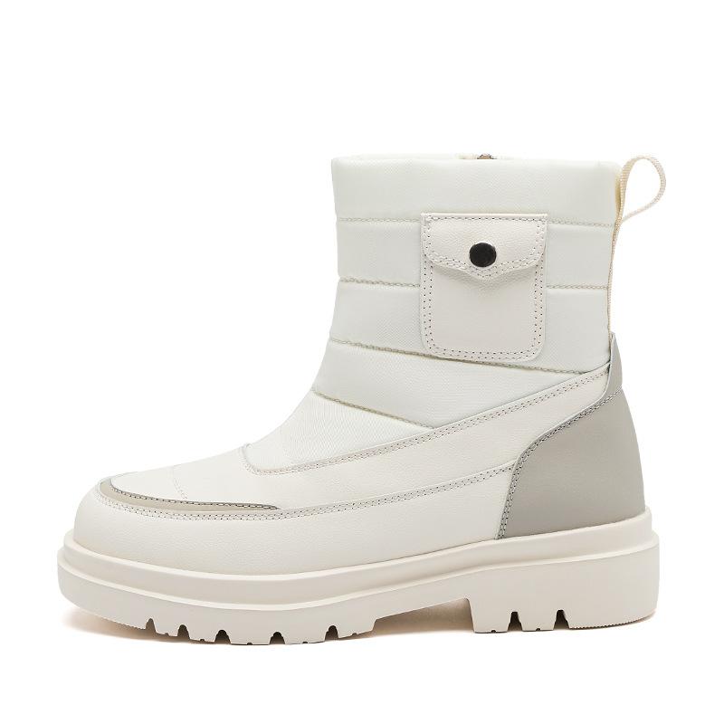 Augustine platform snow boots women's 2025 new winter velvet thickened sports Martin boots white cotton shoes