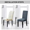 Dining Room Chair Covers Set, Stretch Printed Parsons Chair Slipcovers Spandex Removable Washable Kitchen Chair Protector Cover for Dining Room, Hotel