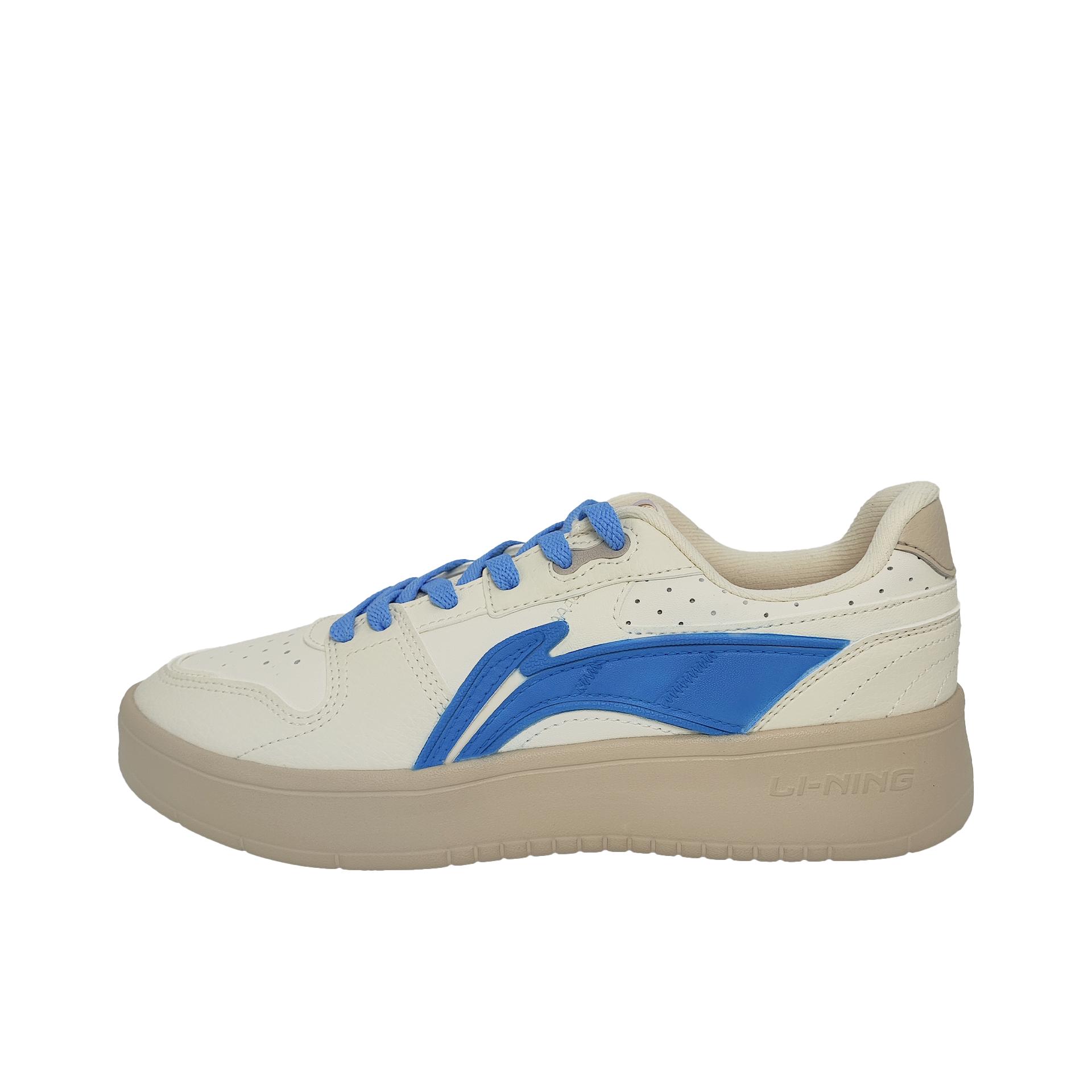 Li Ning Sycee Slip Resistant Cushioning Lightweight Low top Skateboard Shoes Women s Beige Blue AGCU516-3(Team-604) 35