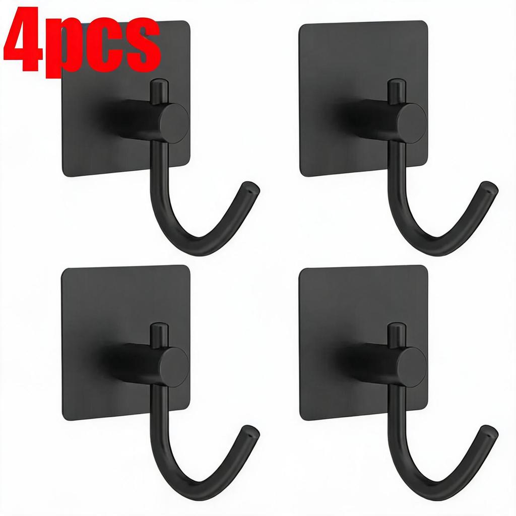 1/1pc Bathroom Stainless Steel Robe Hook Multi-Purpose Adhesive Wall Towel Hook Home Kitchen Hardware Sundries Storage Hooks