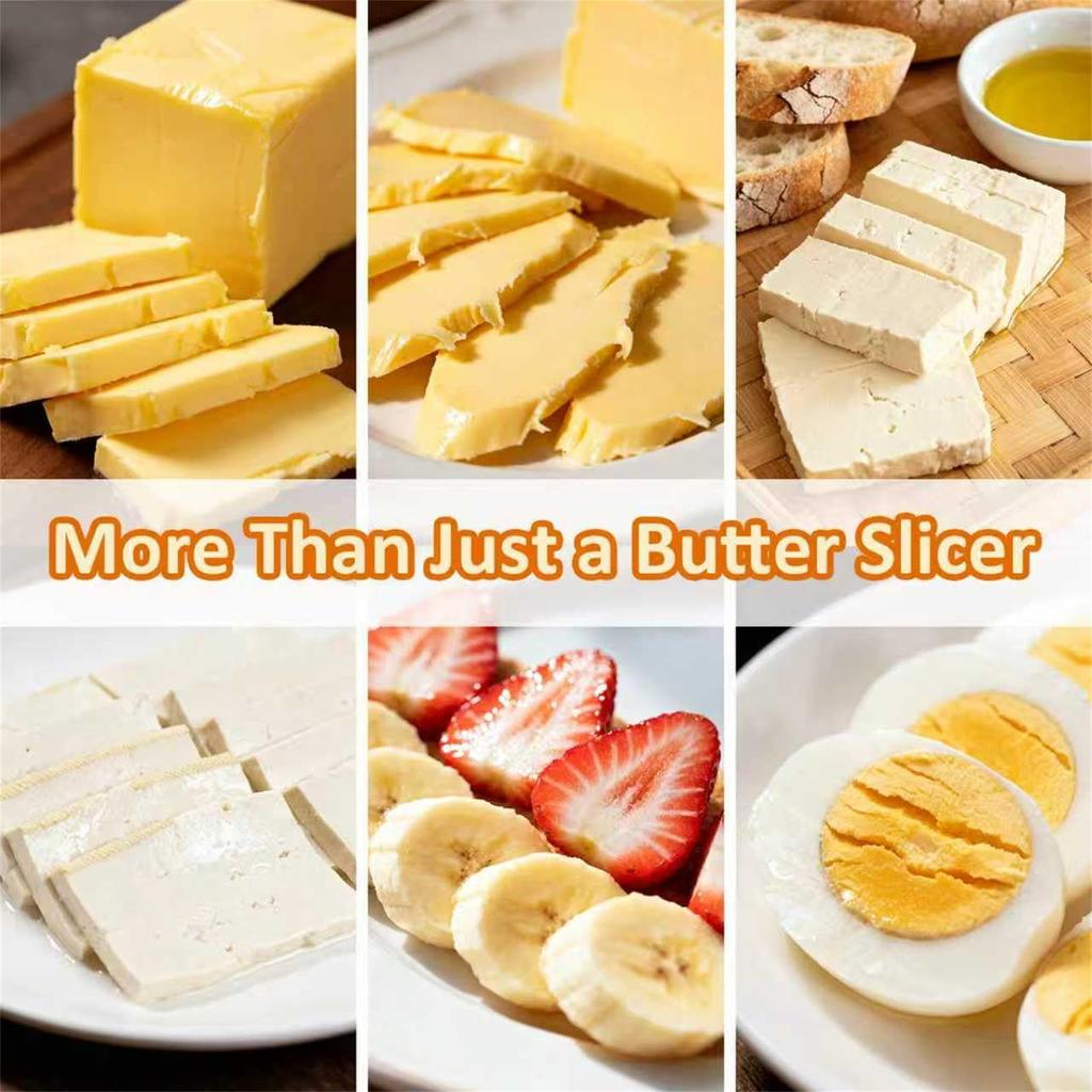 Butter & Cheese Cutter, Adjustable Thickness Stainless Steel Wire Cheese ,Butter For Squares,Multipurpose Handheld Food Measuring Dispensers
