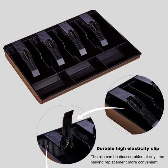 Pokladna Zásobník na peníze s kovovou sponou 4 přihrádky Pokladna Bezpečná peněženka Design Praktická výměna vložky do pokladny