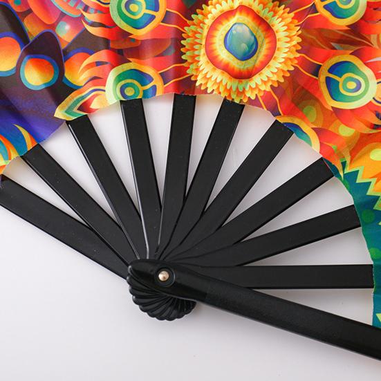 Großer Faltfächer Tragbarer Regenbogen Handfächer Sommer Kühlfächer Dekoration Kungfu