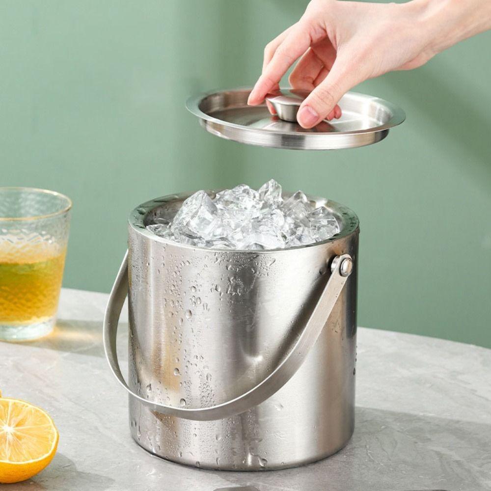 Double Wall Beer Cooler Bucket 1.4/2/3 L Chilling Beer Container Insulated Ice Bucket  Pub