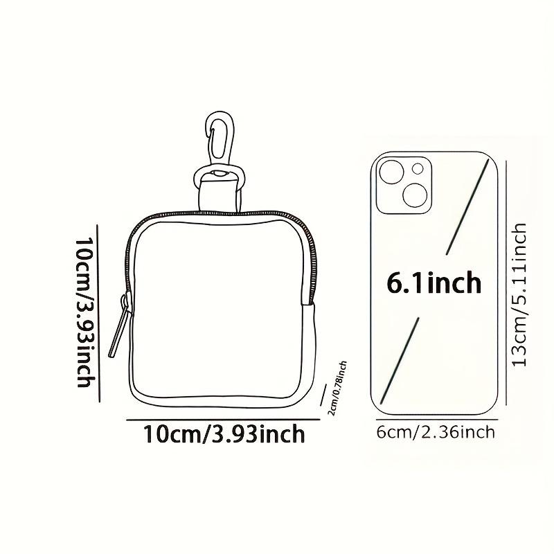 1pc cute printed coin purse with safety buckle and zipper pocket, multifunctional storage bag, coin storage and organizing bag