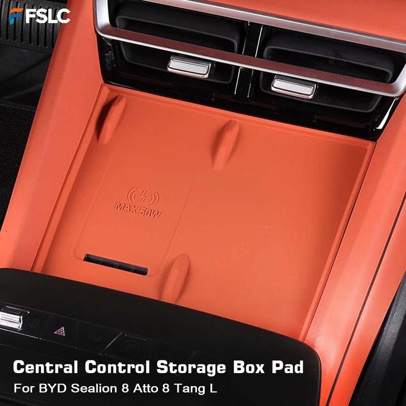 Car Decoration Central Control StorageBox Pad For BYD Sealion 8 Atto 8 Tang L Wireless Charging Silicone Pad Anti Slip