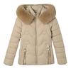Women’s Short Hooded Windproof Thicken Warm Winter Jacket With Big Fur Collar