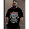 3D Letter Skull Printed Short Sleeved T-shirt for Casual Sports Summer Outdoor Men's T-shirts