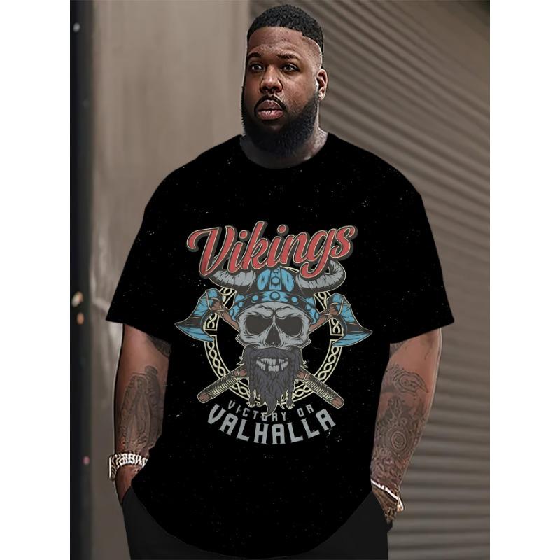 3D Letter Skull Printed Short Sleeved T-shirt for Casual Sports Summer Outdoor Men's T-shirts