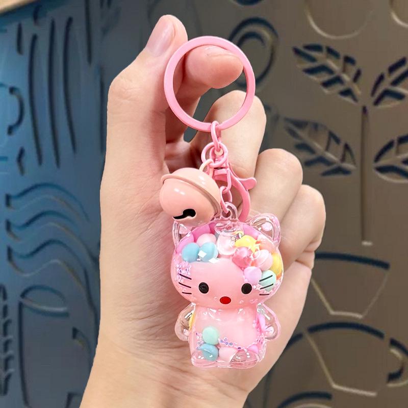 Акриловый брелок-подвеска на сумку Sanrio Kuromi, наполненный маслом, и подвеска на шнурке Individual OPP Bag Packaging