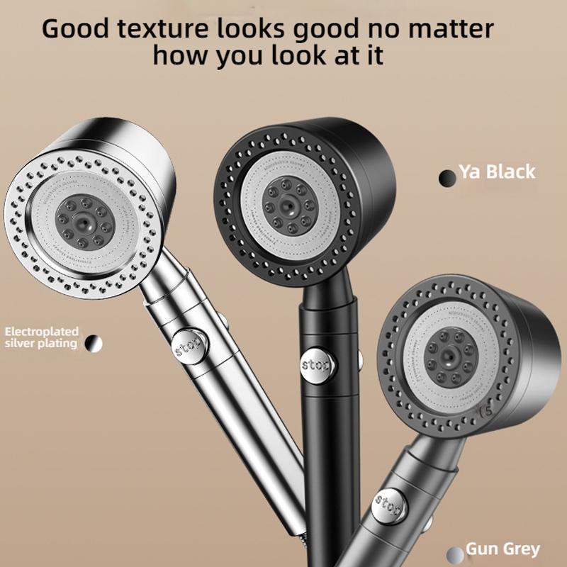 New 5 Modes High Pressure Filter Shower Head Water Saving With Stop Button Handheld Shower Head Bathroom Accessorie