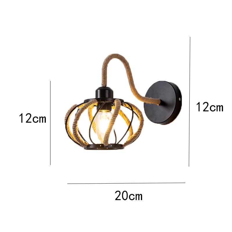 Retro Woven Hemp Rope Pendant Light for Home & Restaurant