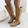 2026 European and American Thick Heel Slimming Suede Over The Knee Boots Women's Side Zipper High Heels Long Tube Fashion Boots
