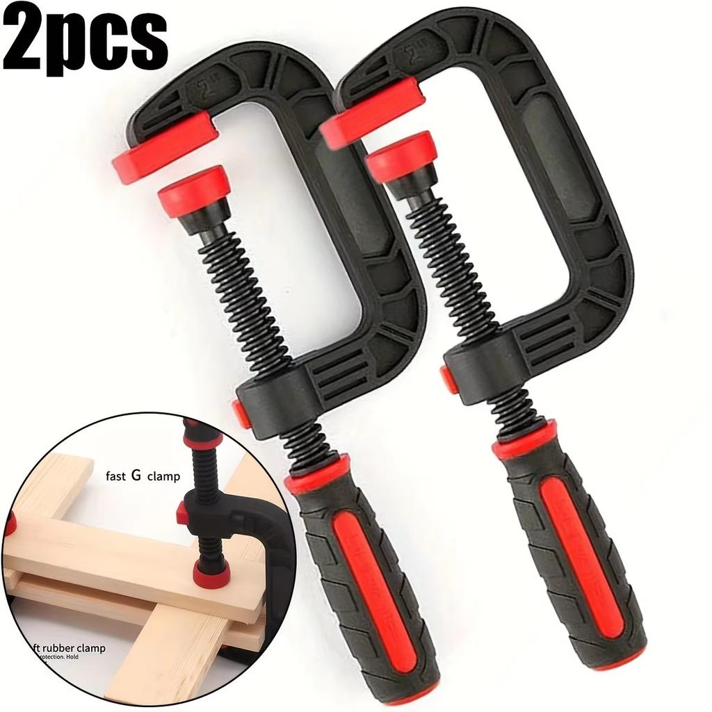 2pcs/set 7 inch Woodworking Clamps with Strong Clamping Force, Reinforced Plastic Nylon Heavy-duty Spring Jaw Opening Clamps