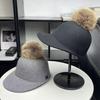 Hat Women's Versatile Pure Wool Baseball Cap Equestrian Cap Knight Hat Autumn Winter Sweet and Cute Peaked Cap Women