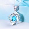 Fashion Blue Topa Silver Necklace Female Clasized Claolida