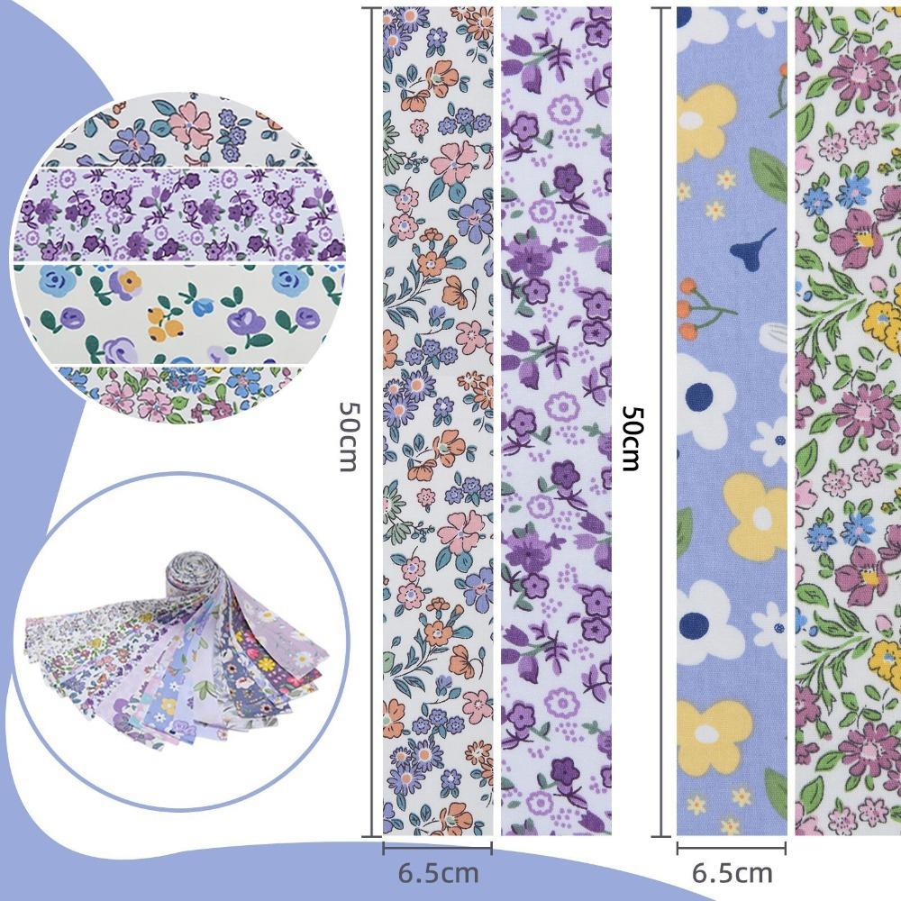 20Pcs New DIY Precuts Fabric Jelly Rolls Handmade Floral Quilting Strips Patchwork DIY Sewing Craft Needlework