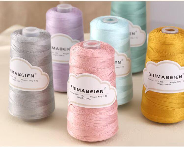 Silk Thread No. 7 - 300g Spool for Crochet, Skin-Friendly for Baby Sweaters and Embroidery.