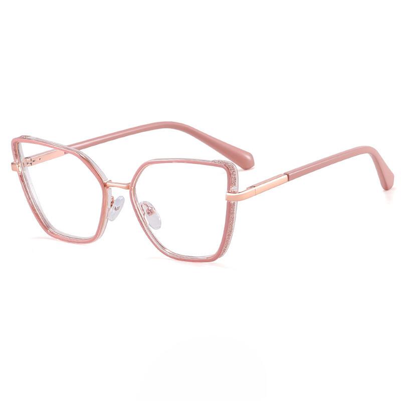 

Anti Blue Light Cat Eye Reading Glasses Women Spring Metal Frames Ultralight Presbyopia Eyeglass Glitter Computer Glasses 0