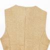 Kaslead New Arrival Women's Fashion Style with Belt Metallic Thread Texture Vest 2132116